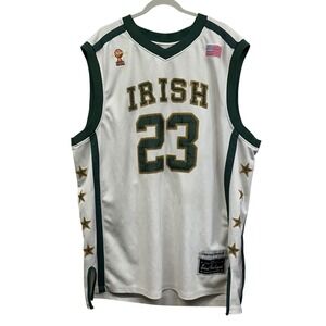 Lebron James 23 St Vincent St Mary Irish Jersey Mens XXL White Green Basketball